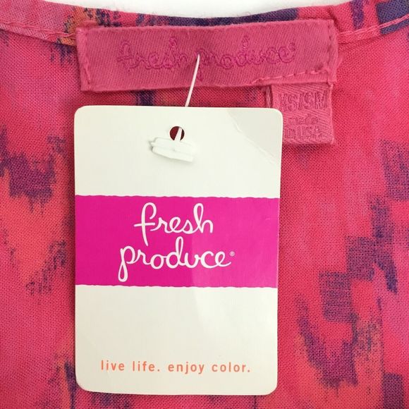 Fresh Produce Dress Size XS-Small Aztec Print Pink Rayon Open Sleeves #22494 - Picture 7 of 8